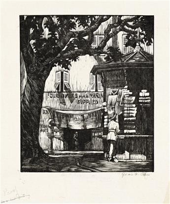 Albee, Grace (1890-1985) Eight Wood Engravings of Subjects in France.
